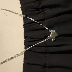 Texas shape silver necklace